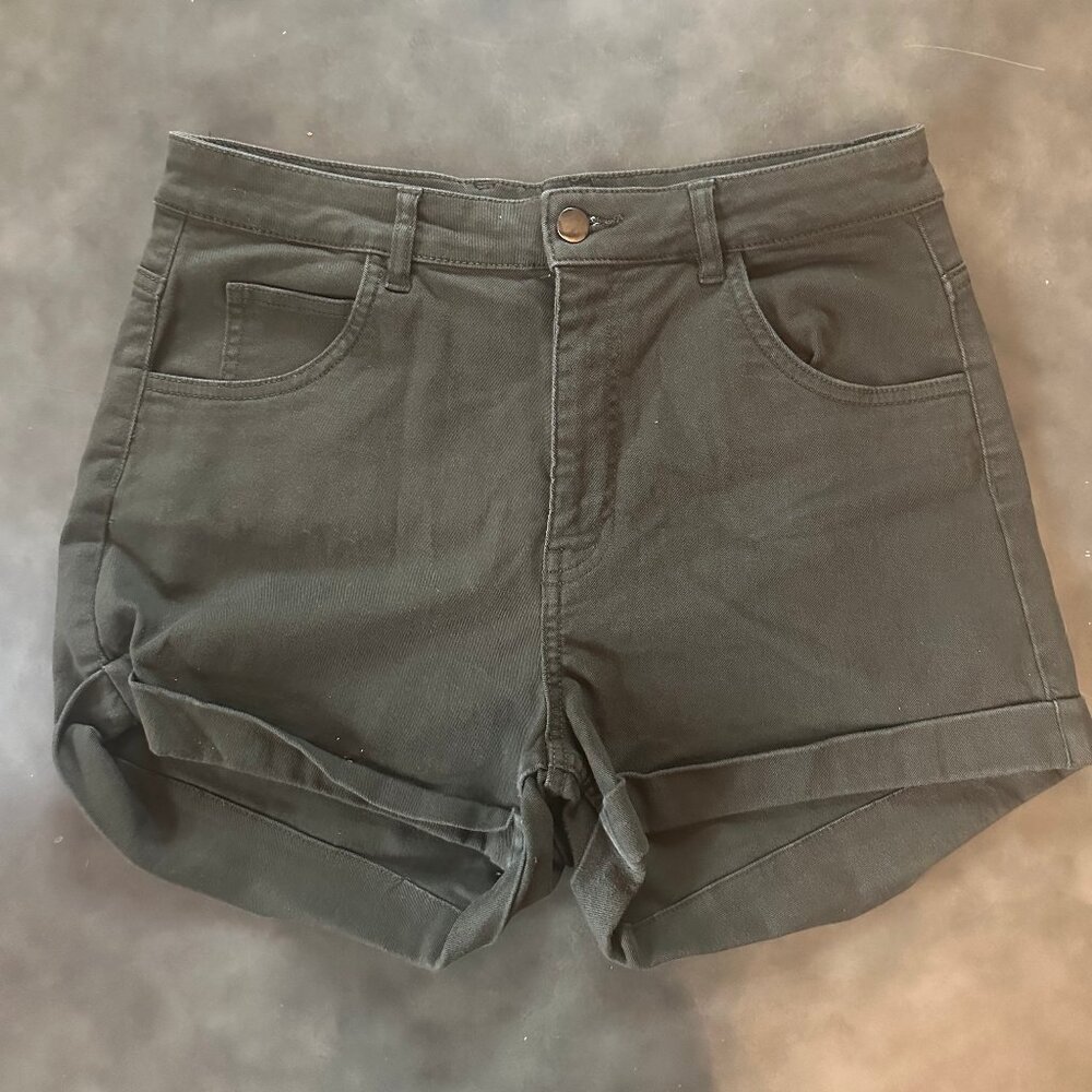 H&M Green Cuff Shorts
